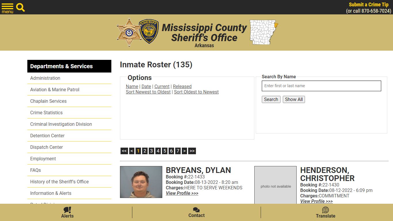 Inmate Roster - Mississippi County AR Sheriff